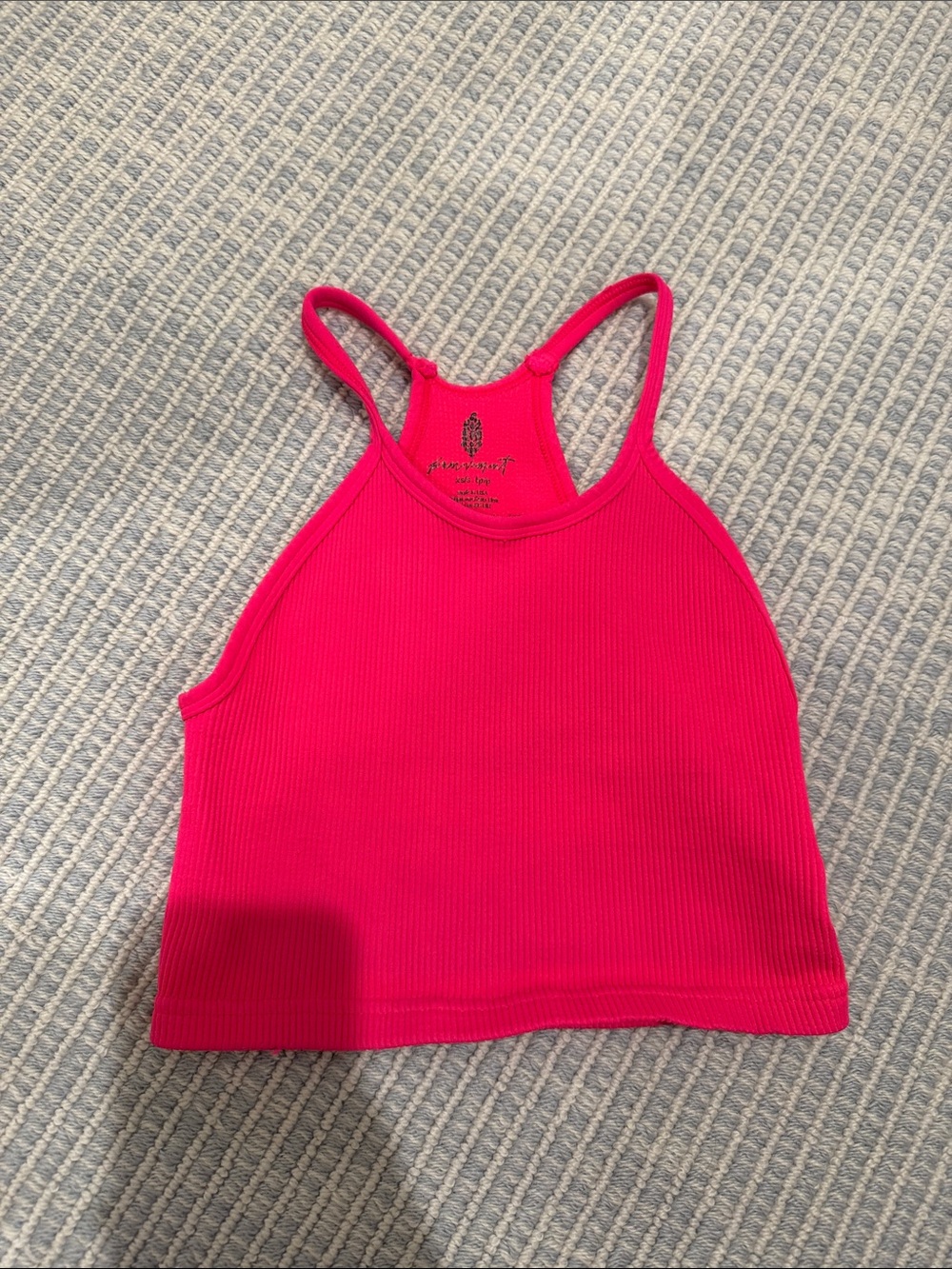 FP Movement by Free People Hot Pink Ribbed Crop Tank